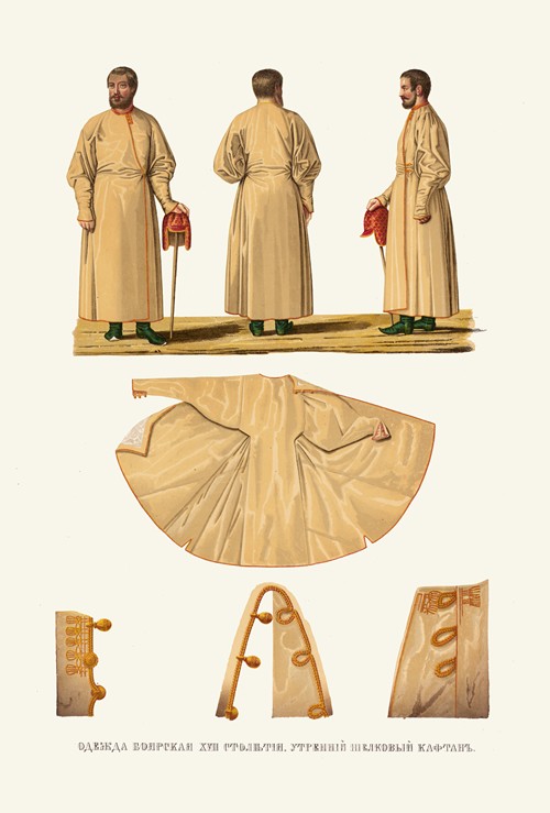 Odezhda boiarskaia XVII stoletiia. Utrenii shelkovyi kaftan
