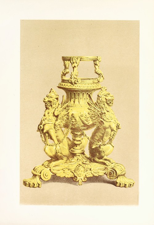 Lamp-Stand, in Gilt Bronze. Italian Cinque-Cento Work (1858)
