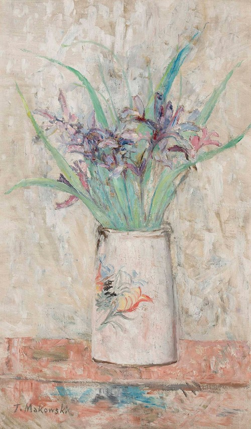 Irises in a white flower-vase (1920)