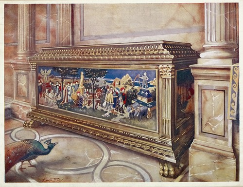 Marriage coffer or cassone. In the Victoria and Albert Museum, South Kensington. Italian (Florentine probably), ca. 1550.