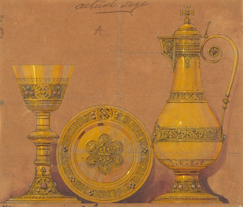 Design executed for Jones and Willis, metal and wood-workers and church furniture manufacturers of Birmingham and London