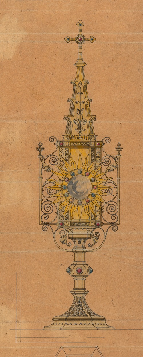 Design executed for Jones and Willis, metal and wood-workers and church furniture manufacturers of Birmingham and London