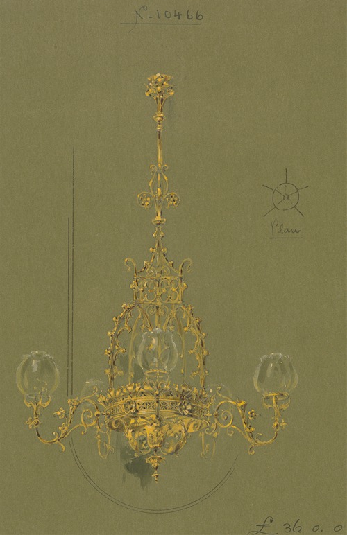 Design executed for Jones and Willis, metal and wood-workers and church furniture manufacturers of Birmingham and London