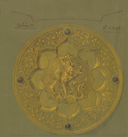 Design executed for Jones and Willis, metal and wood-workers and church furniture manufacturers of Birmingham and London