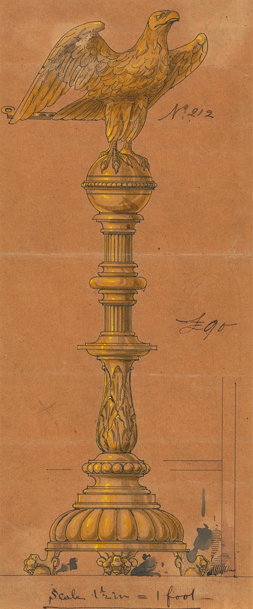 Design executed for Jones and Willis, metal and wood-workers and church furniture manufacturers of Birmingham and London