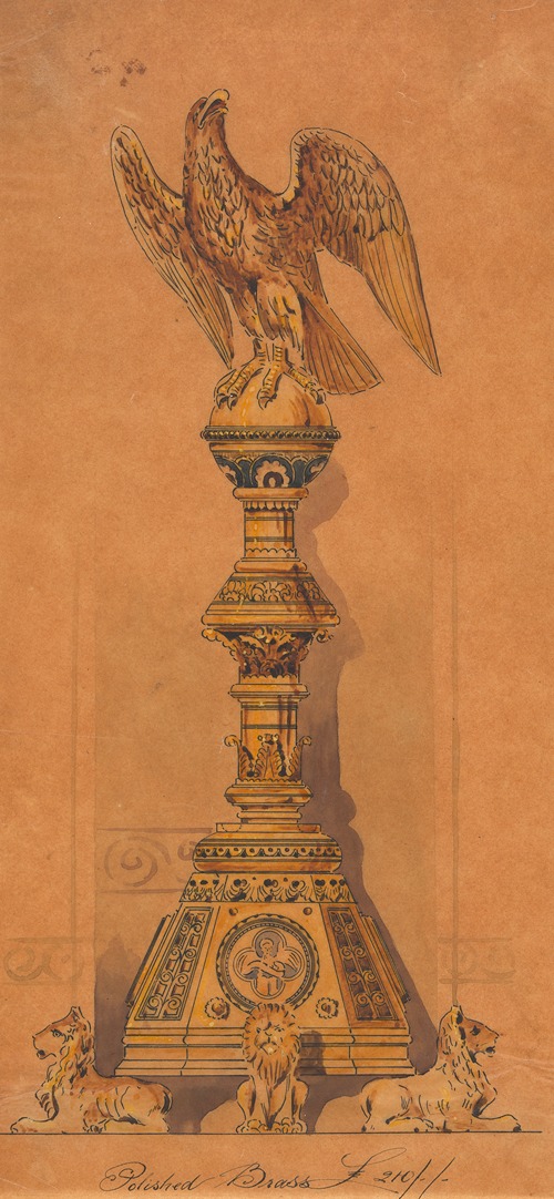 Design executed for Jones and Willis, metal and wood-workers and church furniture manufacturers of Birmingham and London