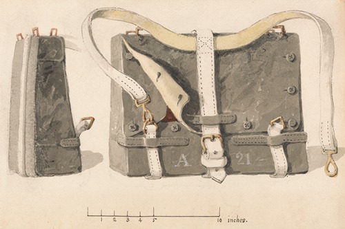 A Soldier’s Knapsack; Two Studies, Side and Front View