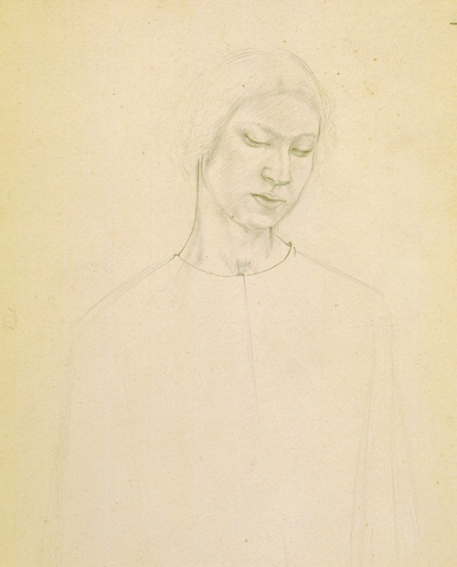 Untitled (study of woman’s face) – preparatory drawing for ‘The marriage at Cana’