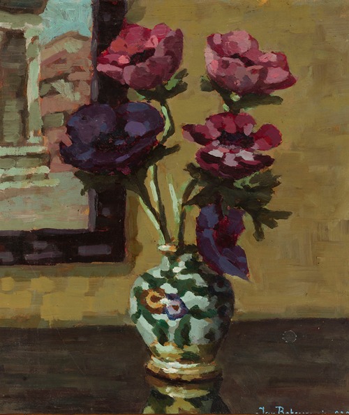 Anemones at a window