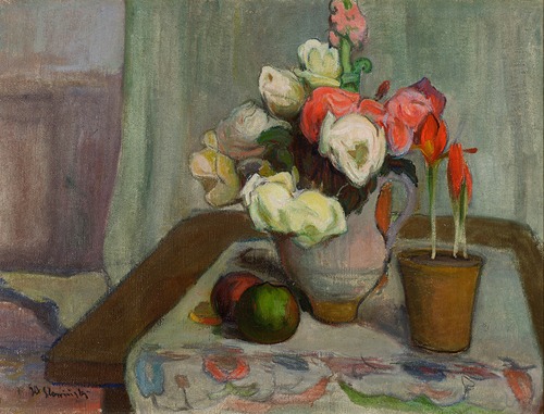 Still life with a vase of flowers