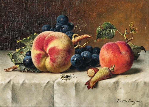Still Life with Peaches, Grapes, Hazelnut and a Wasp