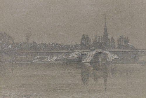Reste der 1914 abgerissenen Alten Brücke in Frankfurt am Main