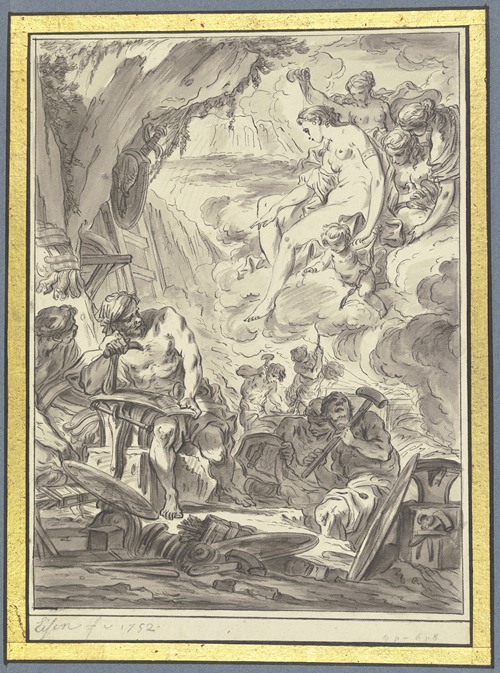 Venus in der Werkstatt des Vulkan, der die Waffen des Aeneas schmiedet