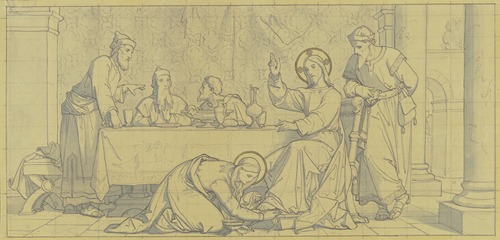 Maria Magdalena salbt die Füße des Heilands