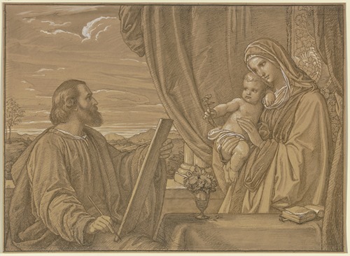 Der Heilige Lukas in der Gestalt des Künstlers Karl Kappes, die Madonna malend