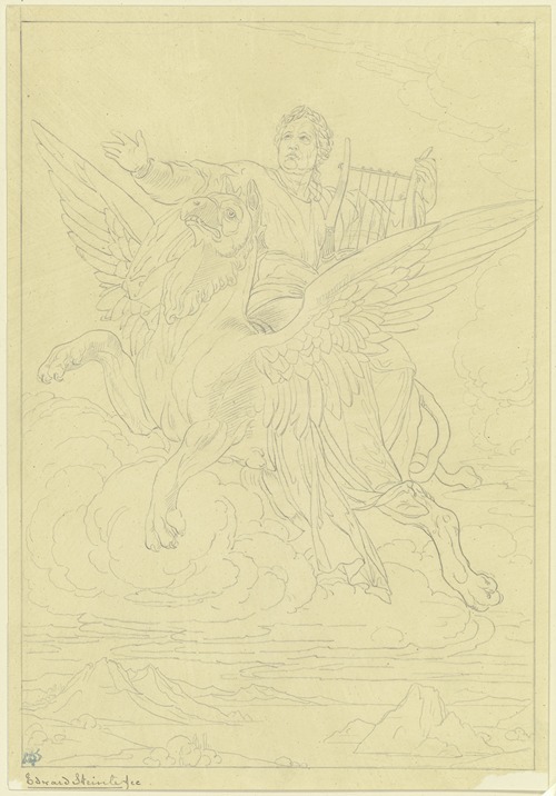 Goethes Apotheose (Entwurf für eine Standarte bei Goethes Jubiläum 1849)