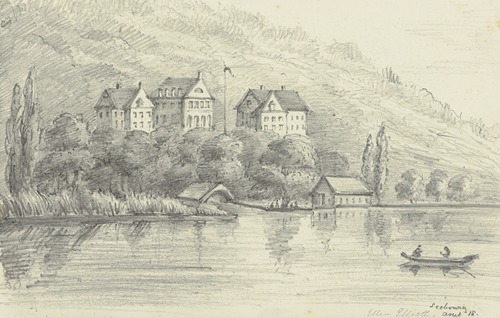 Steep bank with houses