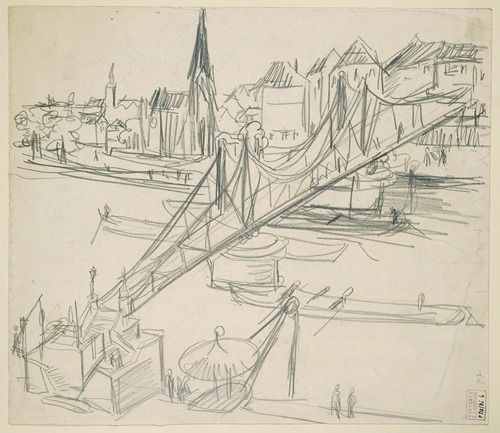 The Iron Bridge (so-called Eiserner Steg) at Frankfurt Main, View Towards Sachsenhausen