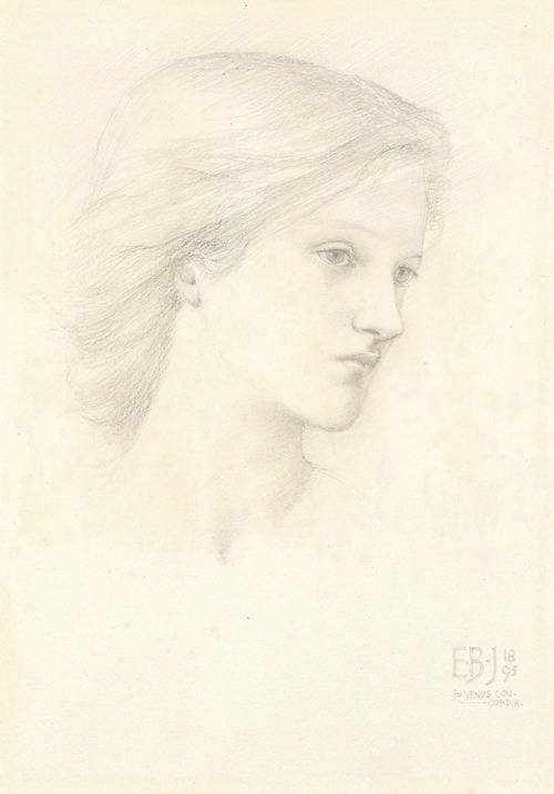 Female head study for the first of the Three Graces in ‘Venus Concordia’