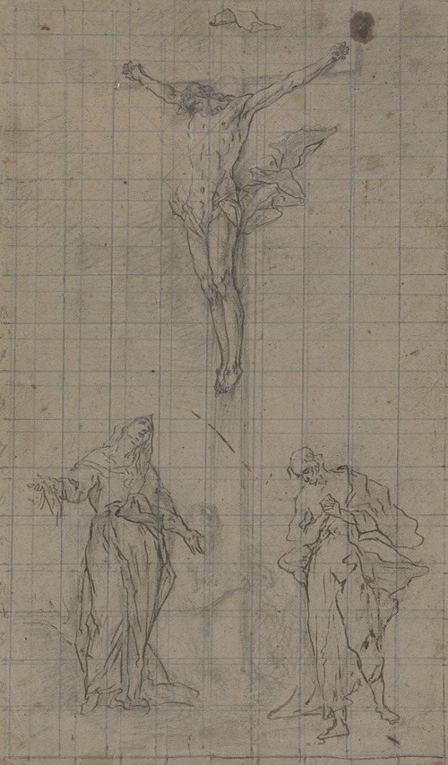 Maria, Johannes und Maria Magdalena unter dem Kreuz by Ignaz Günther ...