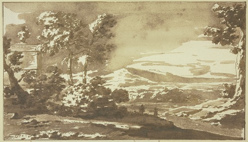 Landschaft mit dem Grabmal des Publio Vibio Mariano, landläufig bekannt als die Tomba di Nerone