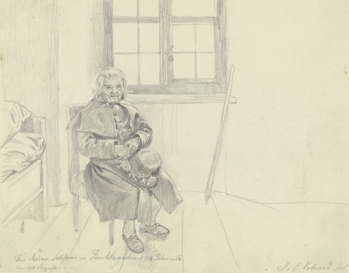 Der Berchtesgadener Hausierer Toni Adner im Alter von 113 Jahren in seinem Zimmer