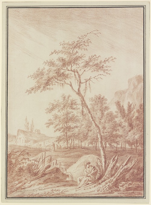 Eine Figur unter einem Baum sitzend