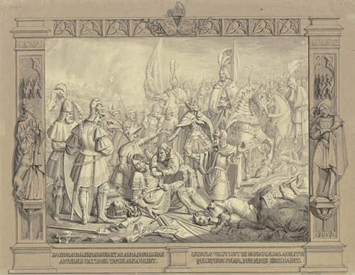 Tod des Kaisers Adolf von Nassau in der Schlacht bei Gellheim im Jahre 1298