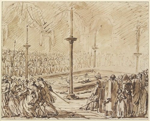 Ausstellung der Leiche eines französischen Revolutionshelden