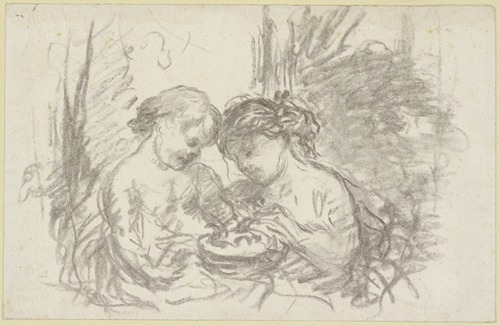 Two children with basket