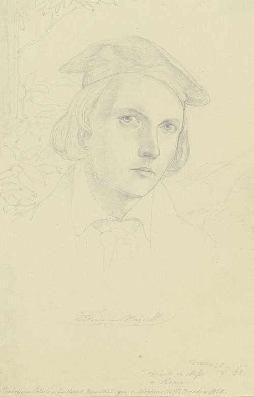 Bildnis des Historienmalers Ludwig von Maydell, dem Freund Ludwig Richters in Rom