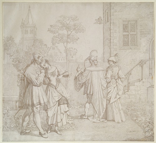 Drawing for Goethes Faust; The Stroll in the Garden