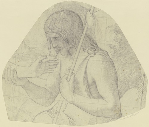 Johannes der Täufer als Halbfigur mit dem Unterarm Christi