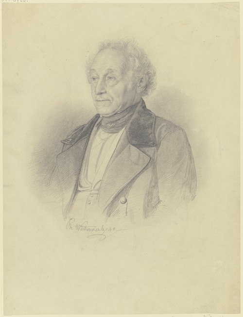 Brustbild des Abgeordneten zur deutschen Nationalversammlung, Johann Adam von Itzstein, nach dem Original gezeichnet.
