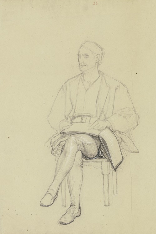 Sitzender Hartmut aus ‘Ritter Hartmut von Kronberg bei dem Reformator Oecolampadius in Basel’