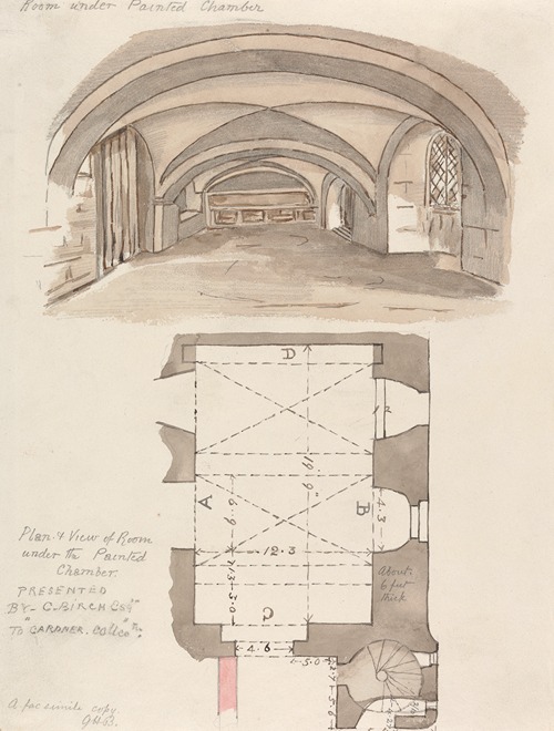 Plan and View of Room under the Painted Chamber