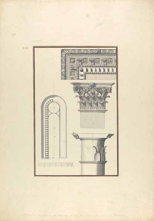 Details of a Corinthian Order from a Temple at Ephesus, Probably that of Hadrian