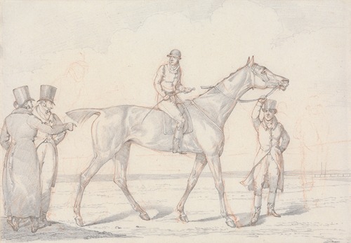 ‘Landscape Scenery’, No. 15: Racehorse with Jockey Up, Two Men Discussing the Horse
