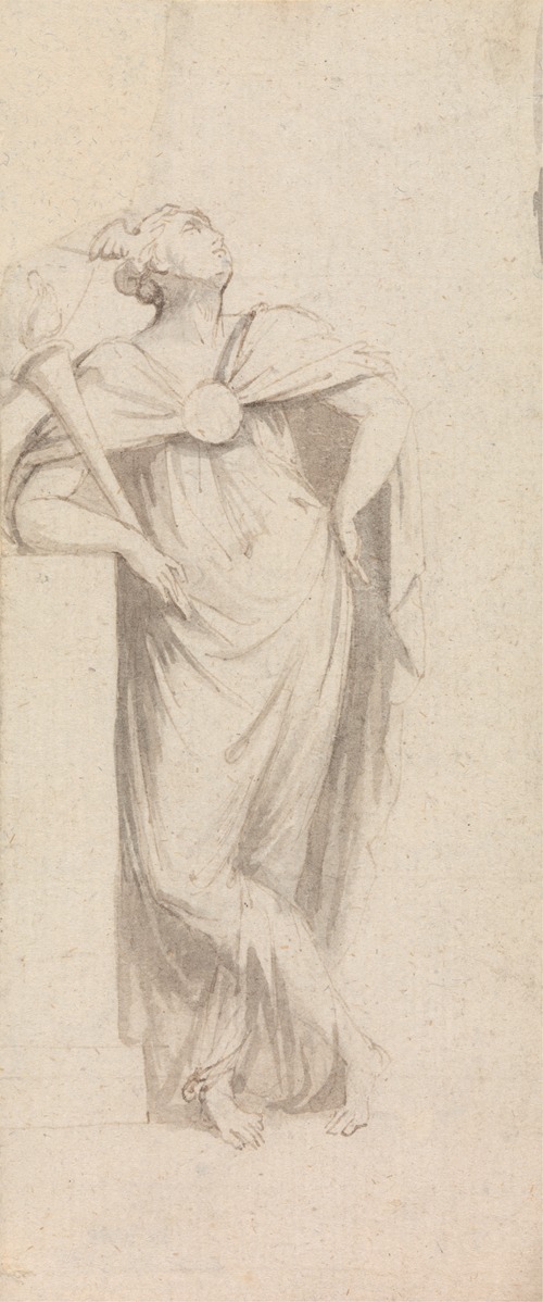Allegorical Female Figure: holding a flaming torch