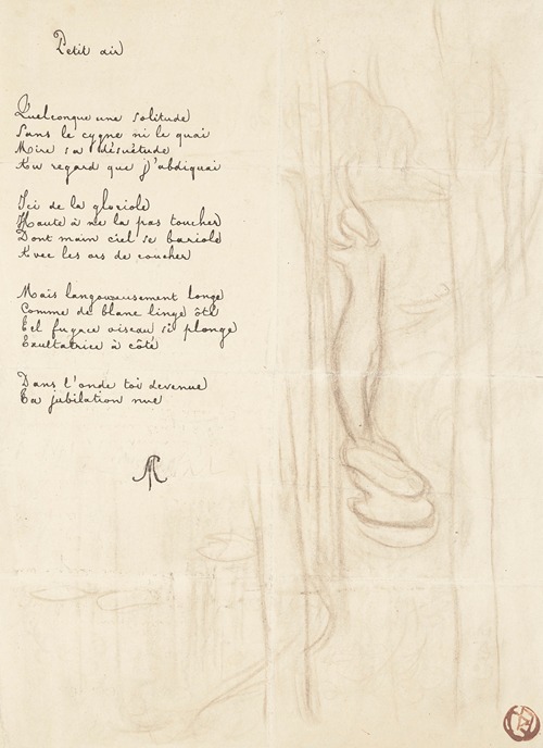 Esquisse de l’encadrement lithographié pour ‘Petit air’ de Stéphane Mallarmé