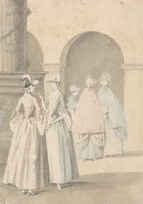 Ladies Beside a Column and Arcade