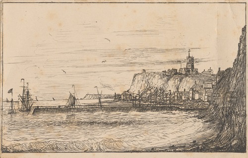 Harbour Scene with Town.