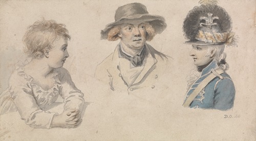Character Studies: A Child, A Man in a Hat, Military Officer