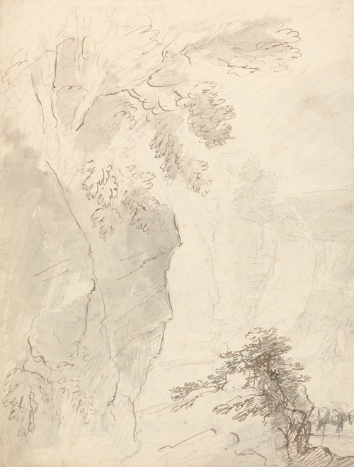 Landscape with Gorge and Cattle
