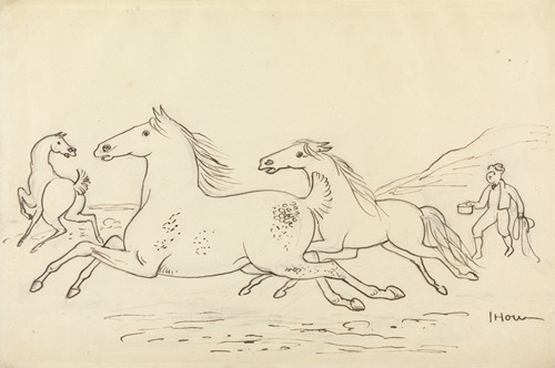 Three Horses and Stable Lad