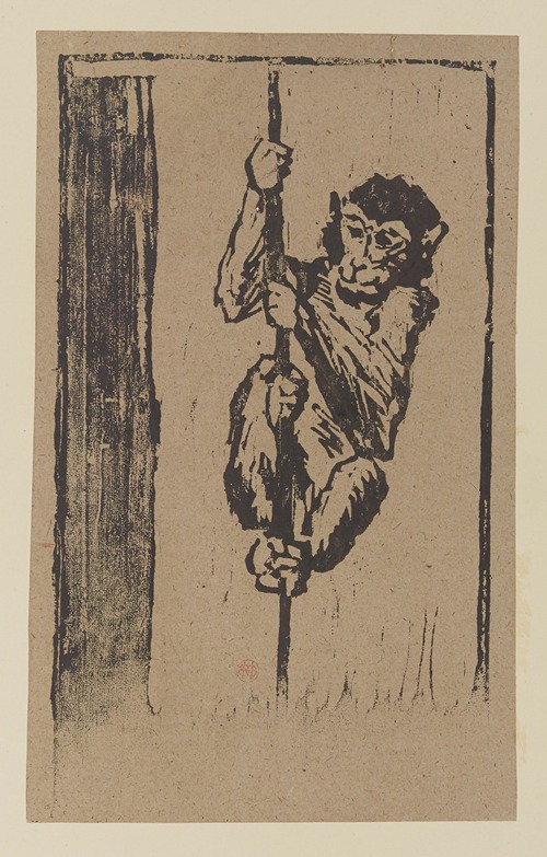 Singe grimpant à la corde