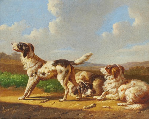 Setters in a landscape