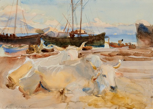 Oxen on the Beach at Baia