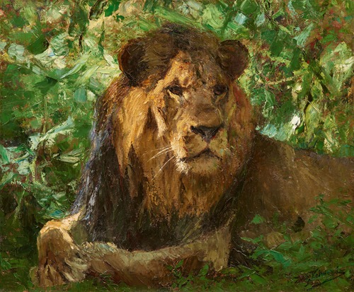 Rastender Löwe (Löwe im Grünen)