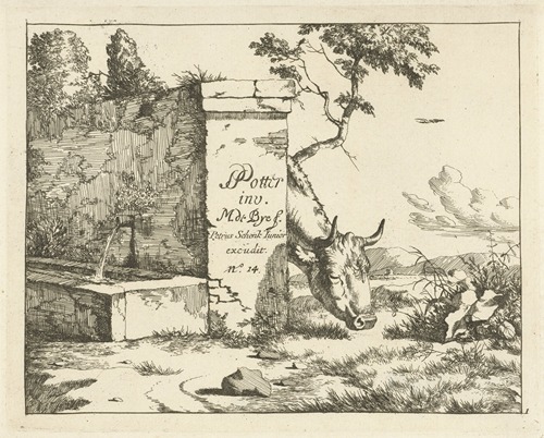 Grazend rund achter muur